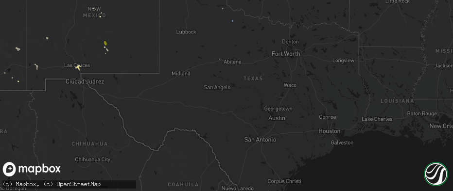 Hail map in Texas on June 3, 2026