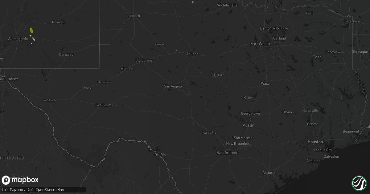 Hail map in Texas on June 3, 2026