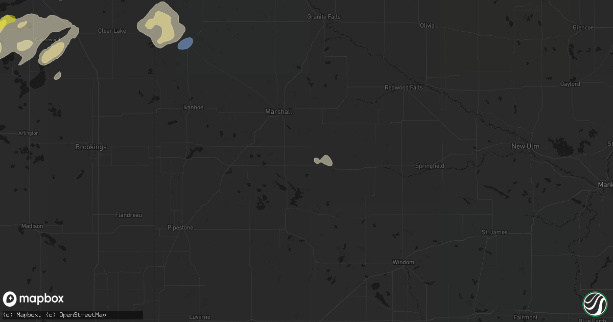 Hail map in Tracy, MN on June 3, 2026