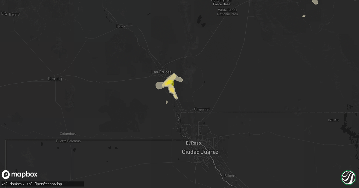 Hail map in Vado, NM on June 3, 2026