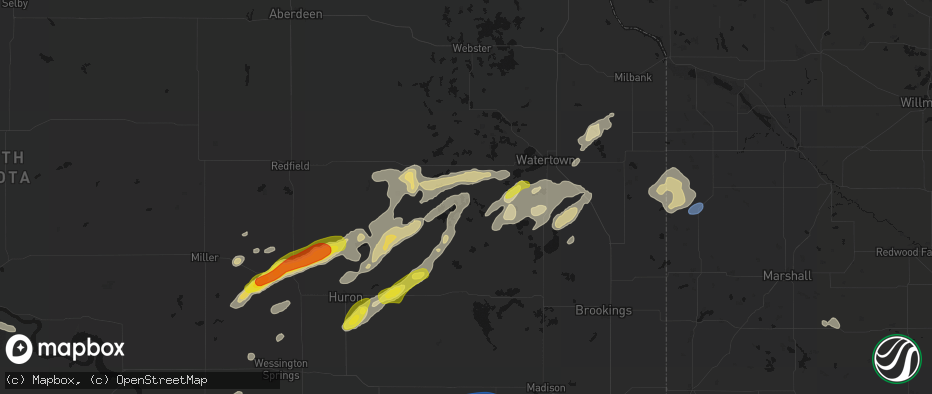 Hail map in Vienna, SD on June 3, 2026