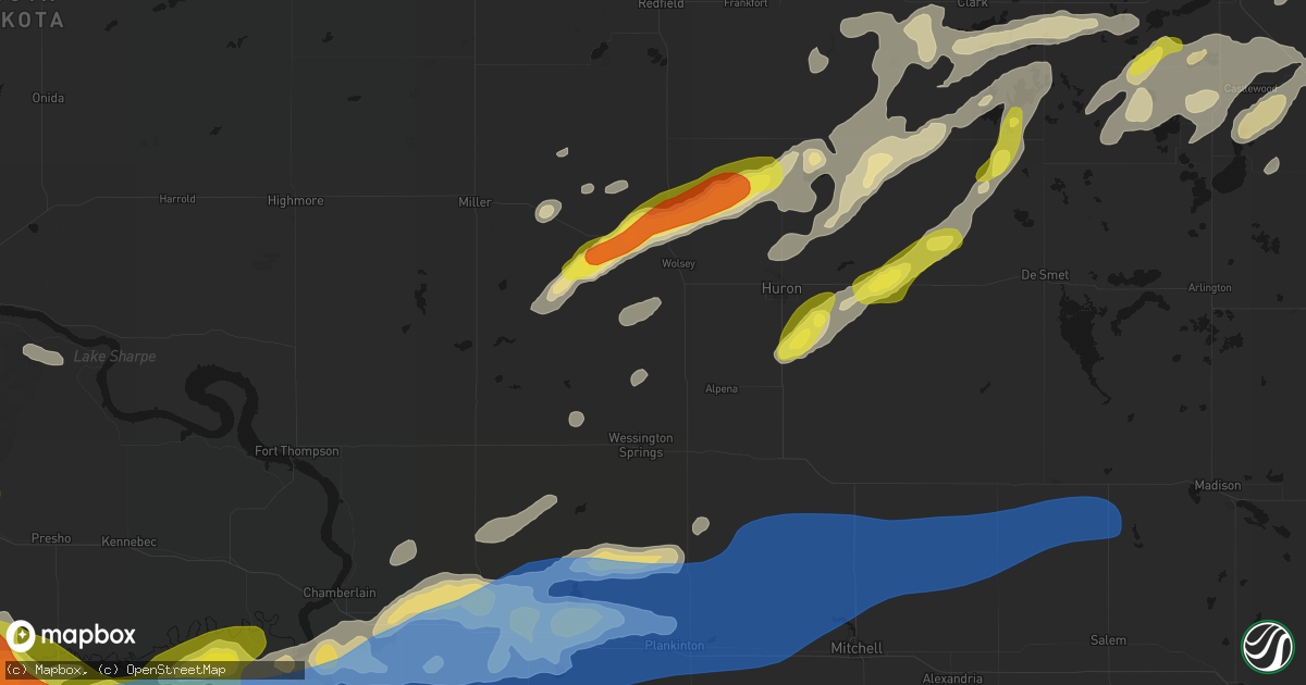 Hail map in Virgil, SD on June 3, 2026