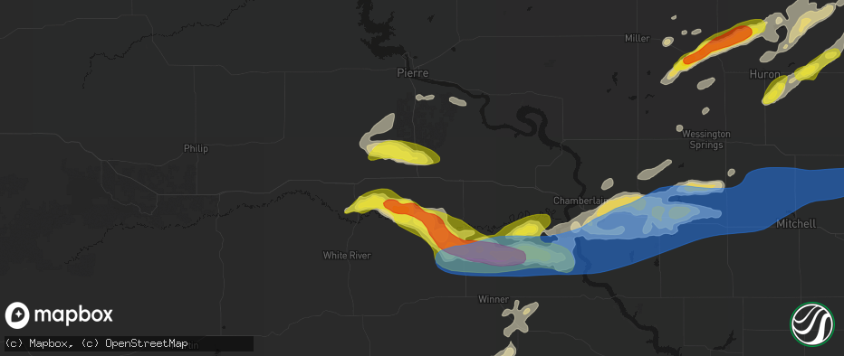 Hail map in Vivian, SD on June 3, 2026