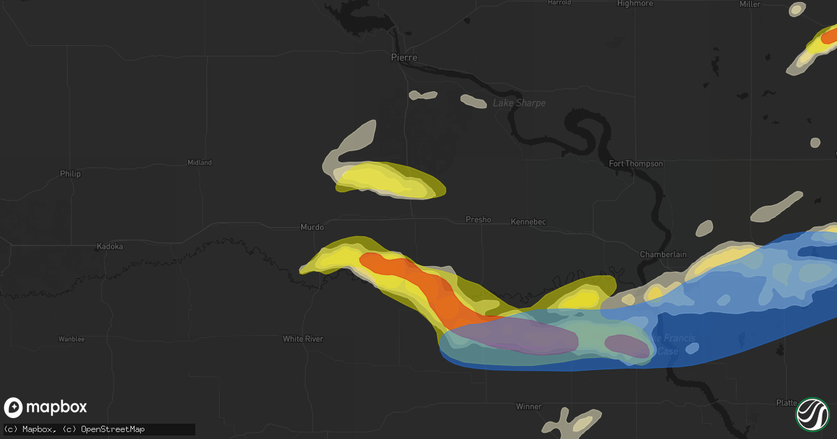 Hail map in Vivian, SD on June 3, 2026