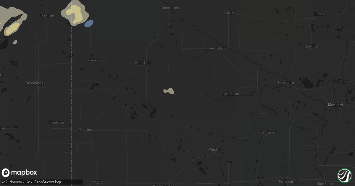 Hail map in Walnut Grove, MN on June 3, 2026