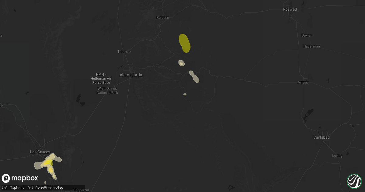 Hail map in Weed, NM on June 3, 2026