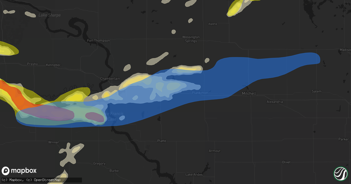 Hail map in White Lake, SD on June 3, 2026