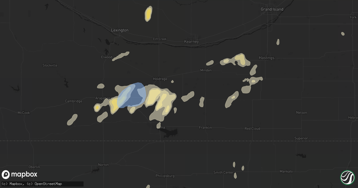 Hail map in Wilcox, NE on June 3, 2026