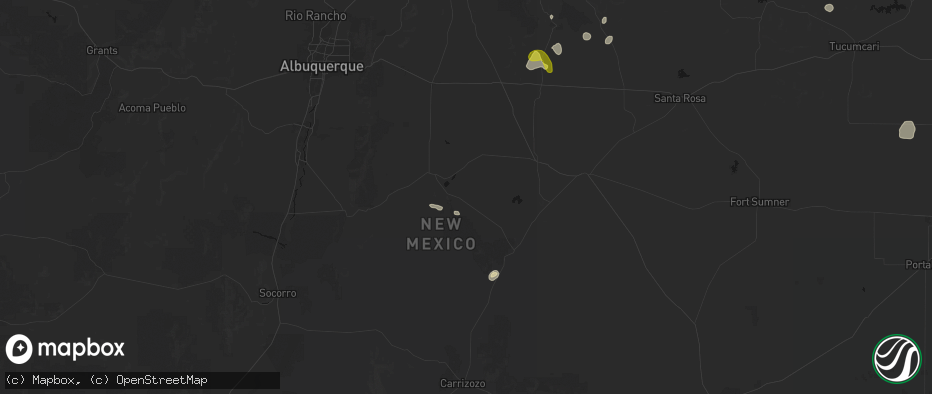 Hail map in Willard, NM on June 3, 2026