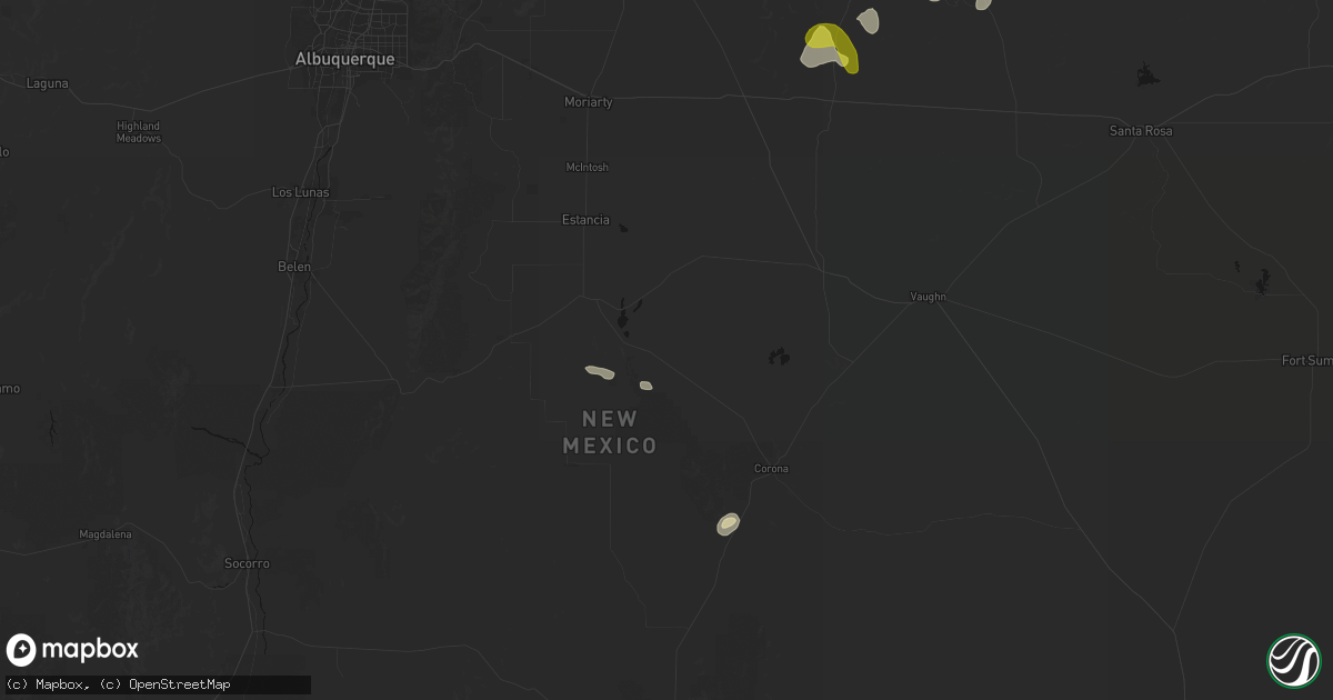 Hail map in Willard, NM on June 3, 2026
