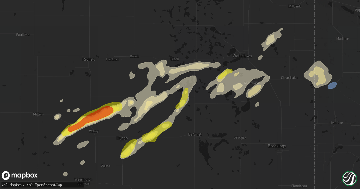 Hail map in Willow Lake, SD on June 3, 2026