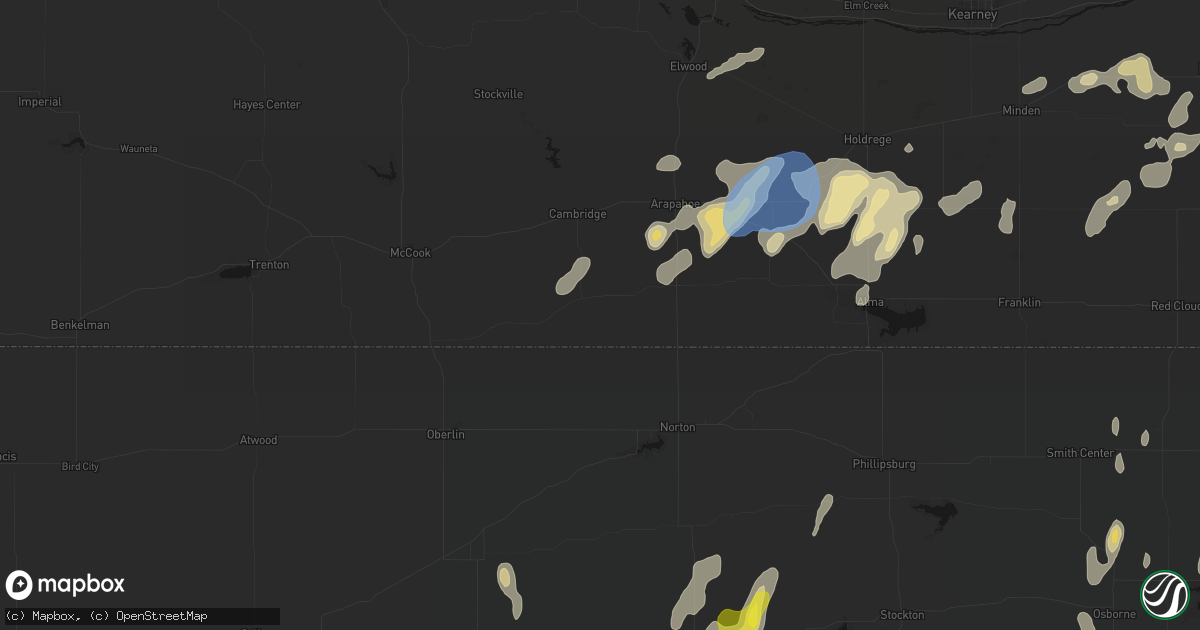 Hail map in Wilsonville, NE on June 3, 2026