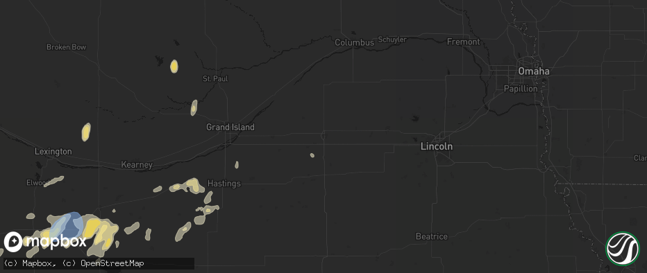 Hail map in York, NE on June 3, 2026