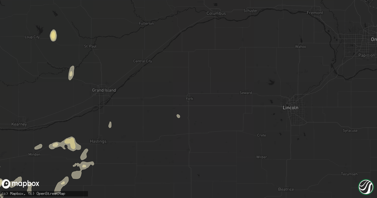 Hail map in York, NE on June 3, 2026