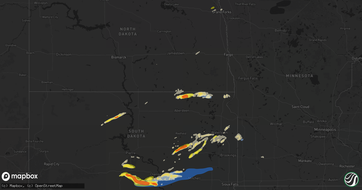 Hail map on June 3, 2026