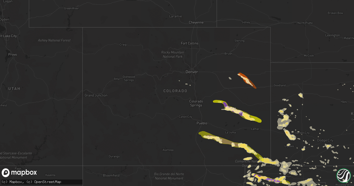 Hail map in Colorado on June 4, 2013