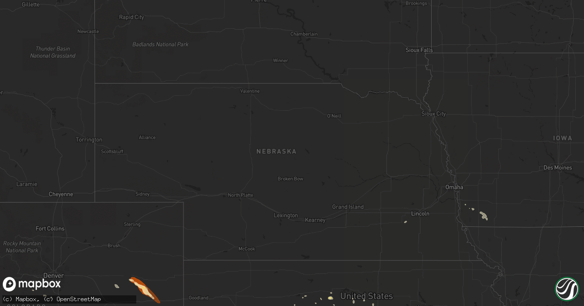 Hail map in Nebraska on June 4, 2013
