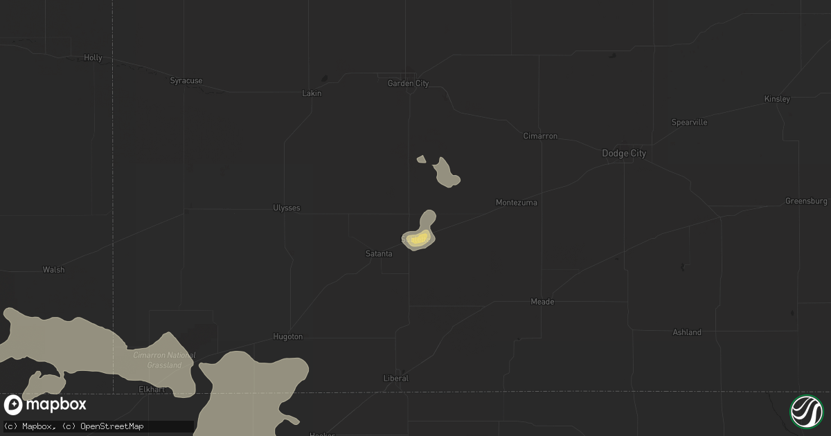 Hail map in Sublette, KS on June 4, 2013