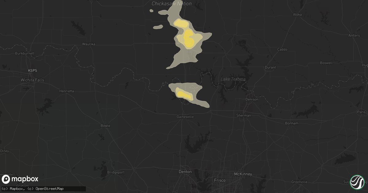 Hail map in Thackerville, OK on June 4, 2013