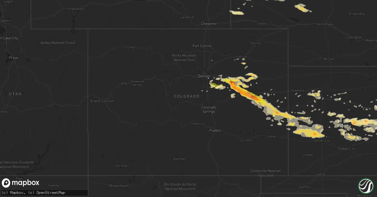 Hail map in Colorado on June 4, 2014