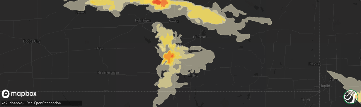 Hail map in Derby, KS on June 4, 2014