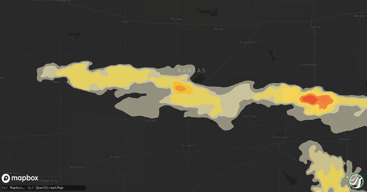 Hail map in Great Bend, KS on June 4, 2014