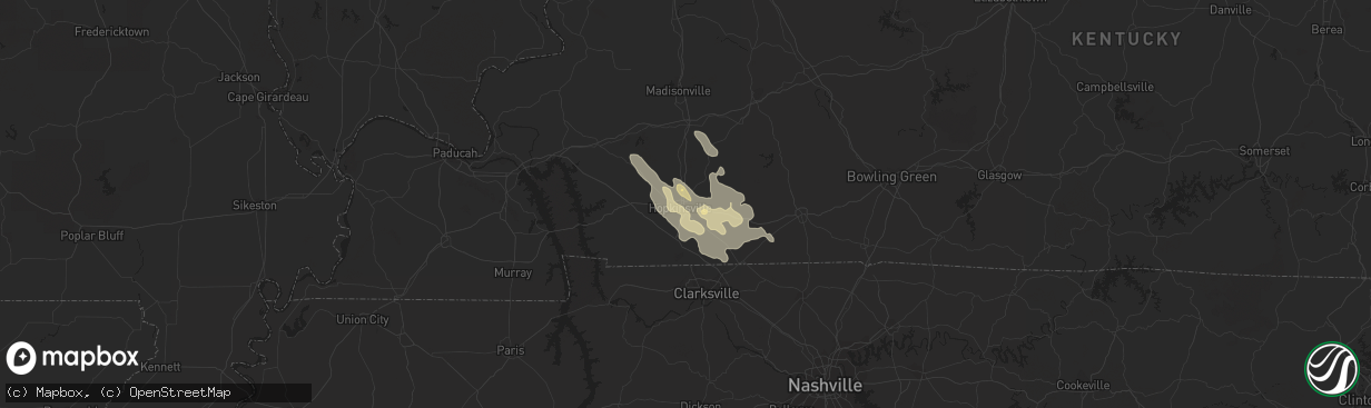 Hail map in Hopkinsville, KY on June 4, 2014