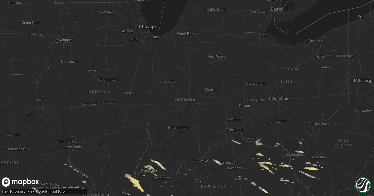 Hail map in Indiana on June 4, 2014