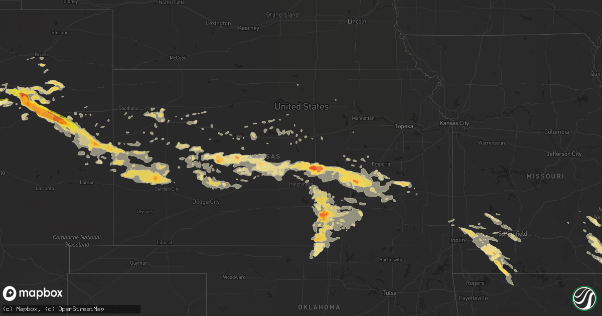 Hail map in Kansas on June 4, 2014