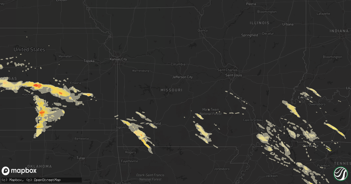 Hail map in Missouri on June 4, 2014