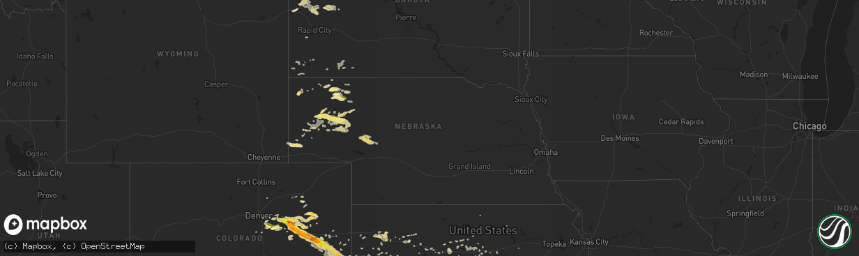 Hail map in Nebraska on June 4, 2014