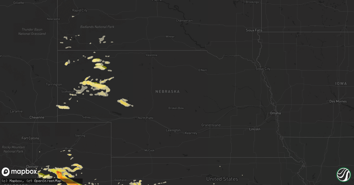 Hail map in Nebraska on June 4, 2014