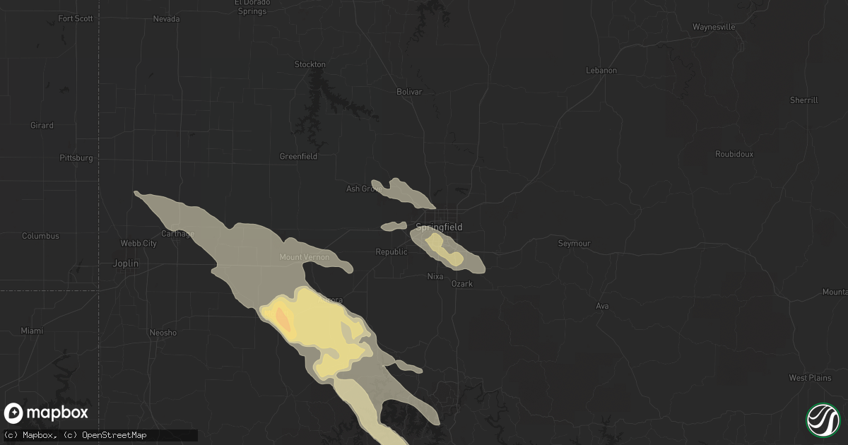 Hail map in Springfield, MO on June 4, 2014