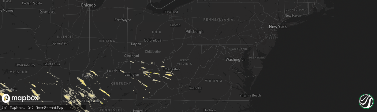 Hail map in West Virginia on June 4, 2014