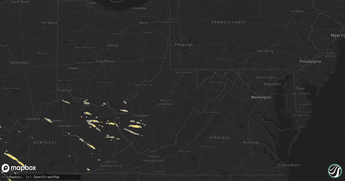 Hail map in West Virginia on June 4, 2014