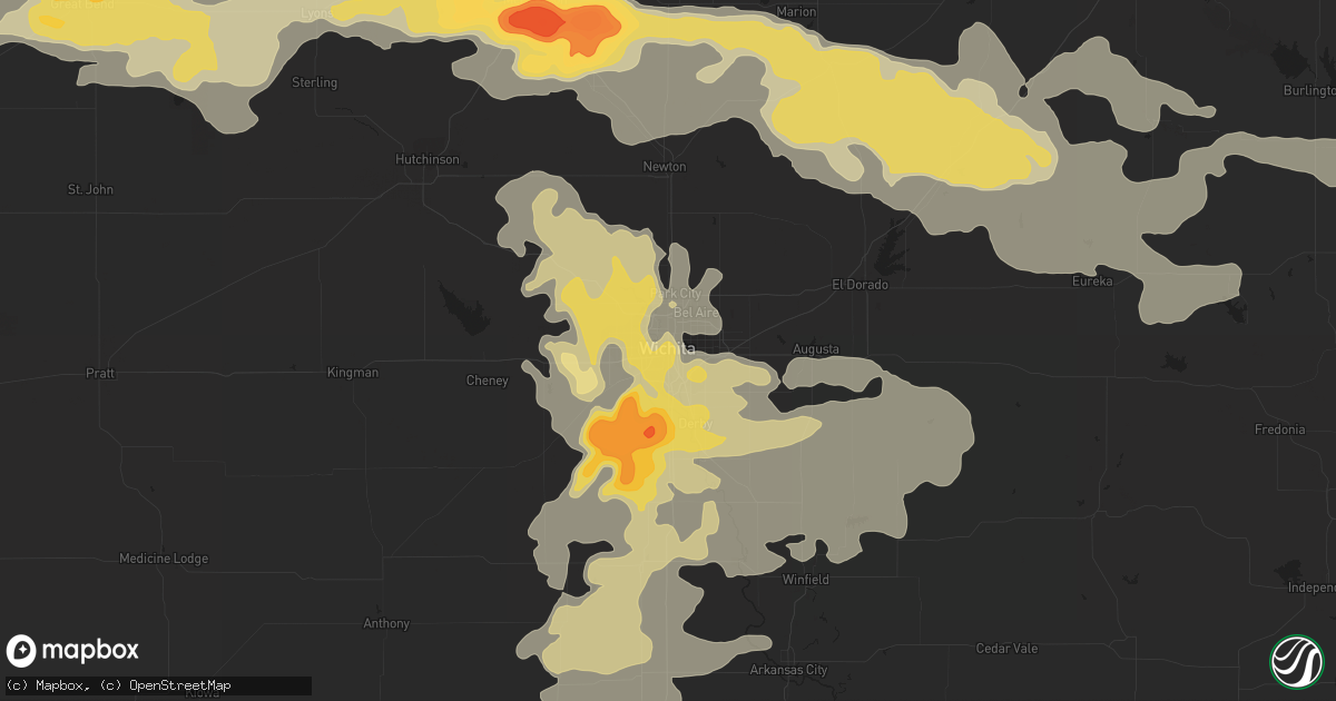 Hail map in Wichita, KS on June 4, 2014