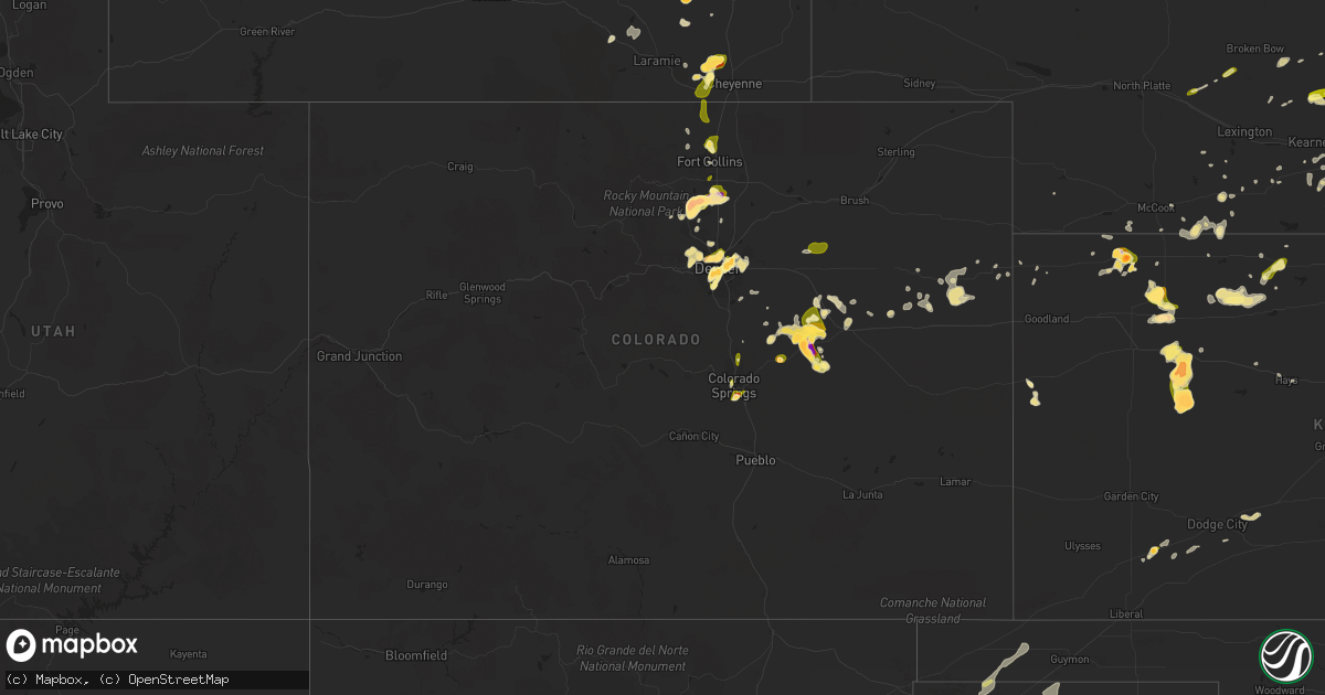 Hail map in Colorado on June 4, 2015
