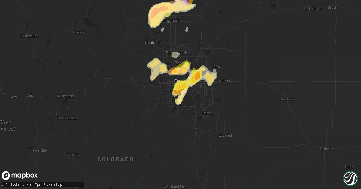 Hail map in Englewood, CO on June 4, 2015