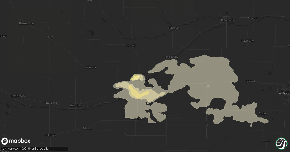 Hail map in Grand Island, NE on June 4, 2015