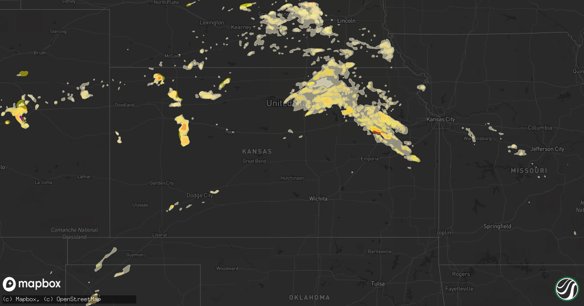 Hail map in Kansas on June 4, 2015