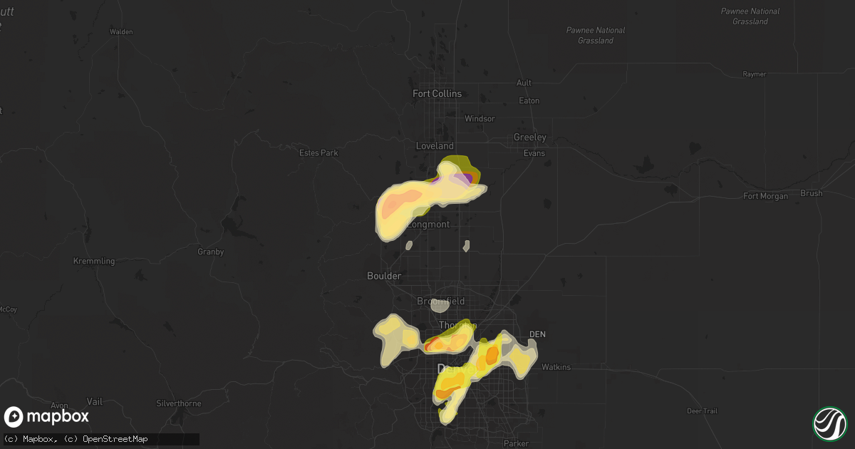 Hail map in Longmont, CO on June 4, 2015