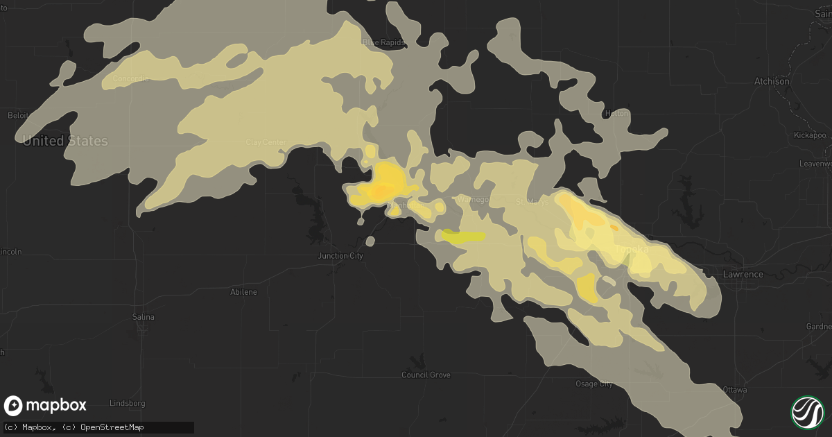 Hail map in Manhattan, KS on June 4, 2015