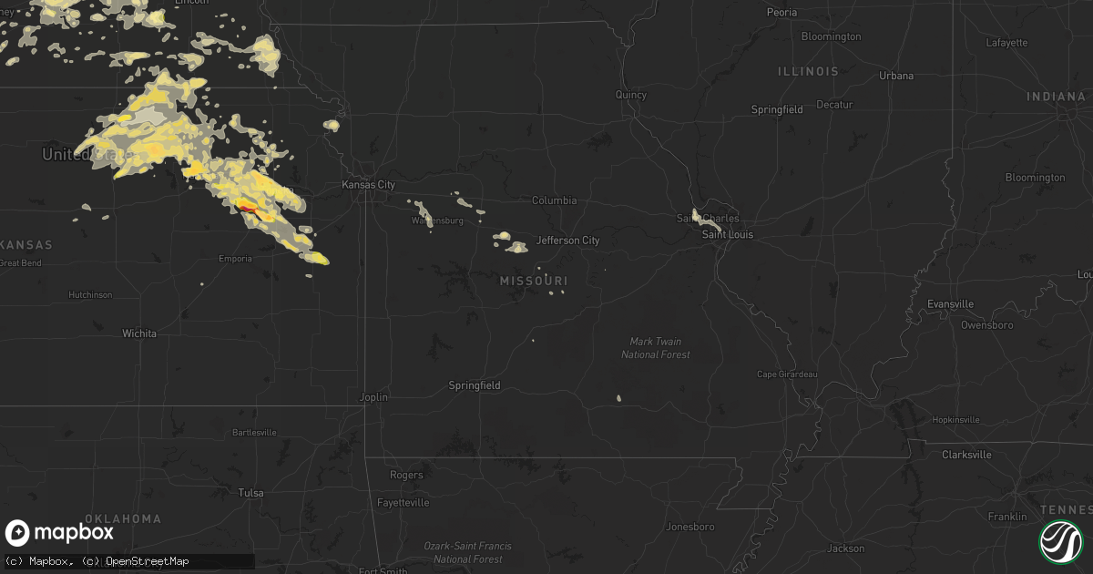 Hail map in Missouri on June 4, 2015