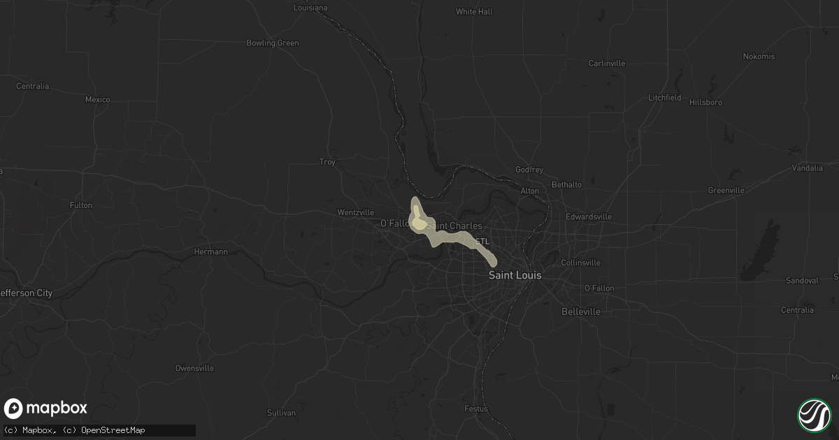 Hail map in Saint Peters, MO on June 4, 2015