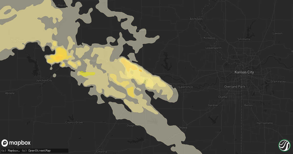 Hail map in Topeka, KS on June 4, 2015