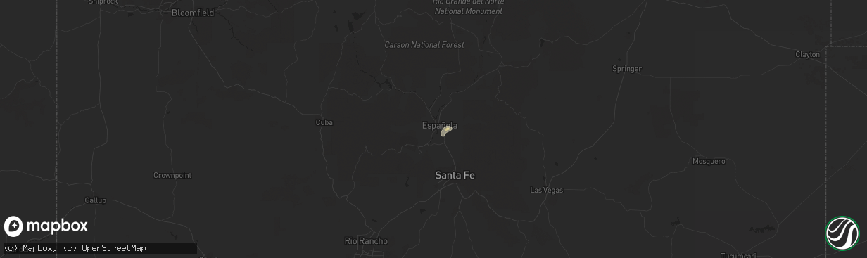 Hail map in Espanola, NM on June 4, 2016