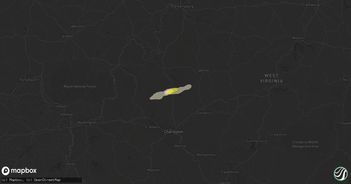 Hail map in Kenna, WV on June 4, 2016