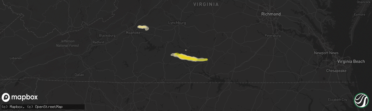 Hail map in Nathalie, VA on June 4, 2016