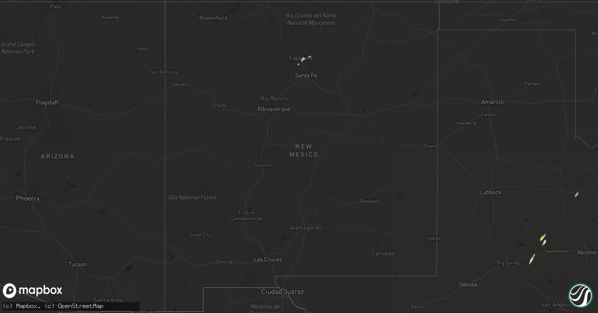 Hail map in New Mexico on June 4, 2016