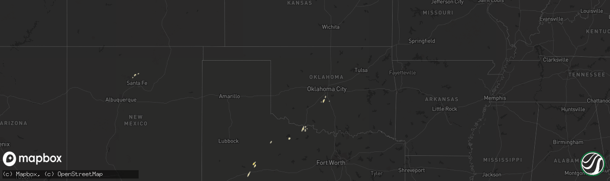 Hail map in Oklahoma on June 4, 2016